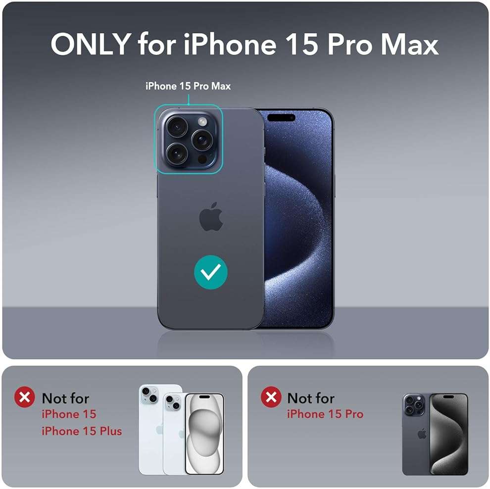 ESR for iPhone 15 Pro Max Case, Compatible with MagSafe, Military-Grade Protective Clear Case for iPhone 15 Pro Max,Built-in Stash Stand Phone Case, Scratch-Resistant Back Cover, Classic Series,Clear - Image 2