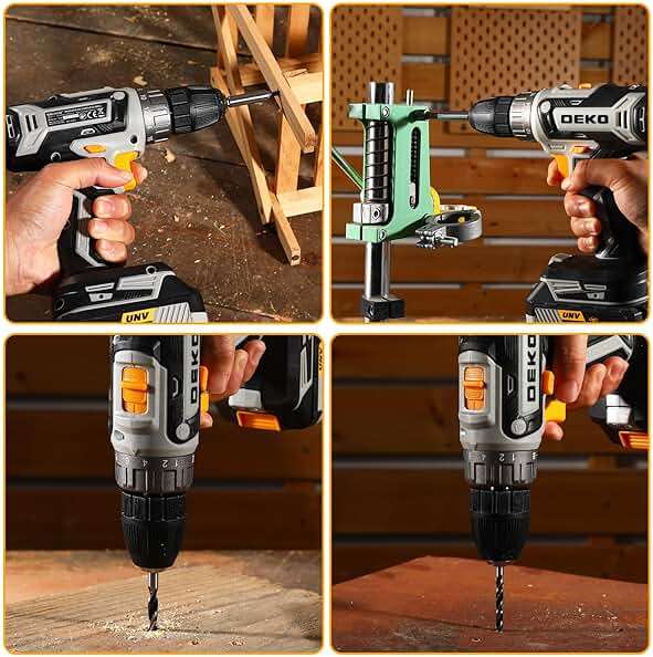 Power Drill Cordless: DEKOPRO Cordless Drill 20V Electric Power Drills Set Tool Drills Cord-less Set with Battery and Charger - Image 8