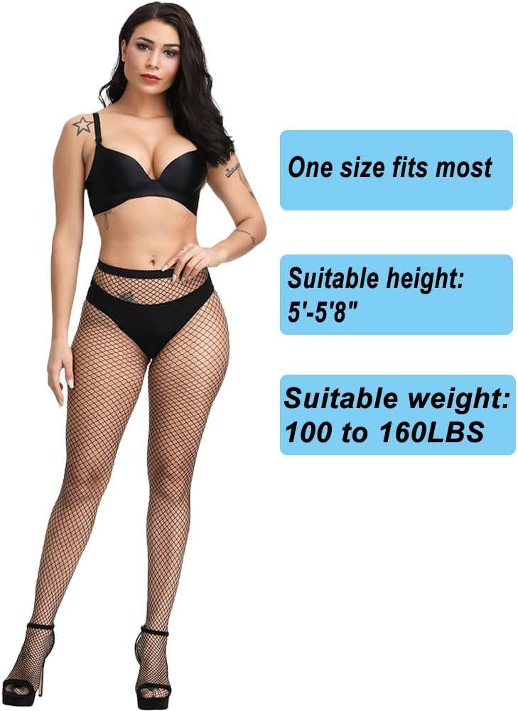 SAFSOU Fishnet Stockings for Women, Stretch Waistband Fishnets Tights, Halloween Costume Rave Party - Image 3
