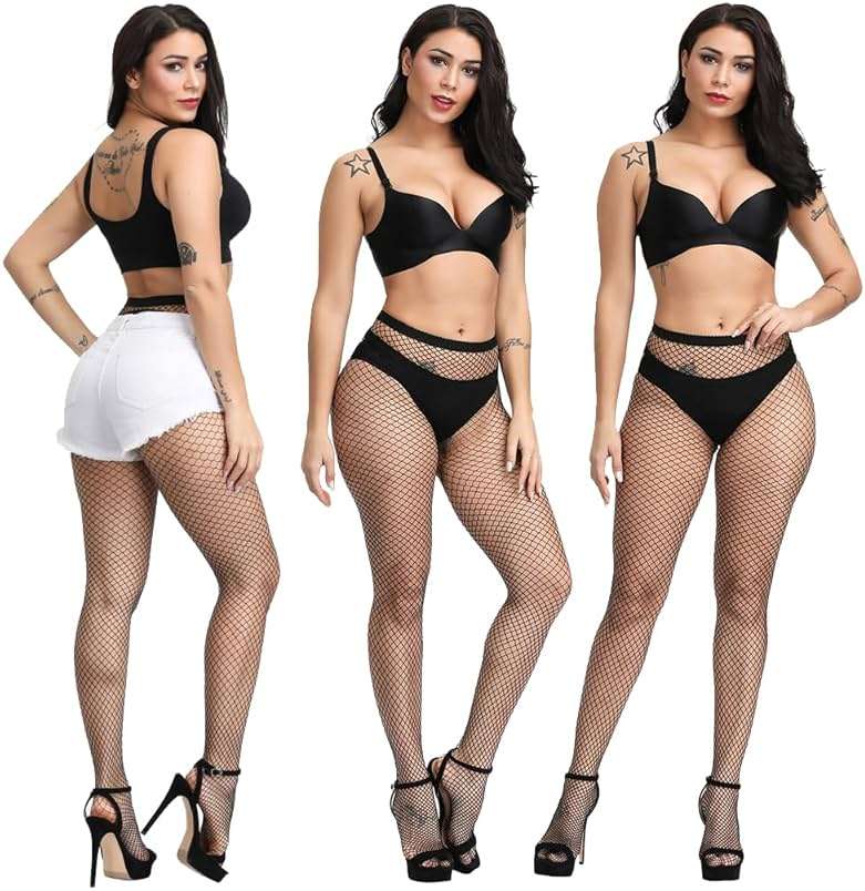 SAFSOU Fishnet Stockings for Women, Stretch Waistband Fishnets Tights, Halloween Costume Rave Party - Image 4