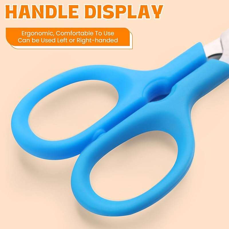 BURVAGY 60Pack 5" Small School Student Blunt Craft Kids Scissors, Sharp Stainless Steel Blades Safety Comfort Grip Scissors for Kids Children Cutting Paper, 5Inch - Image 6