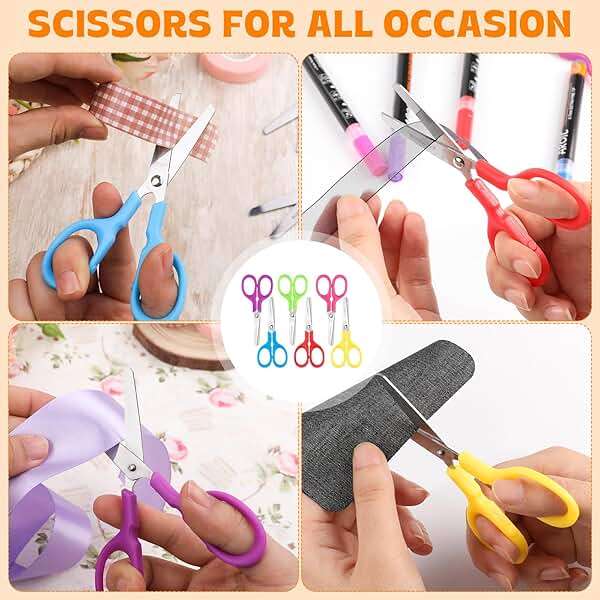 BURVAGY 60Pack 5" Small School Student Blunt Craft Kids Scissors, Sharp Stainless Steel Blades Safety Comfort Grip Scissors for Kids Children Cutting Paper, 5Inch - Image 7