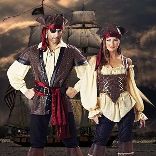Zando Pirate Accessories Women Men Teens - Pirate Bandana Head Scarf Hat Belt Sash for Halloween Renaissance Themed Cosplay - Image 5