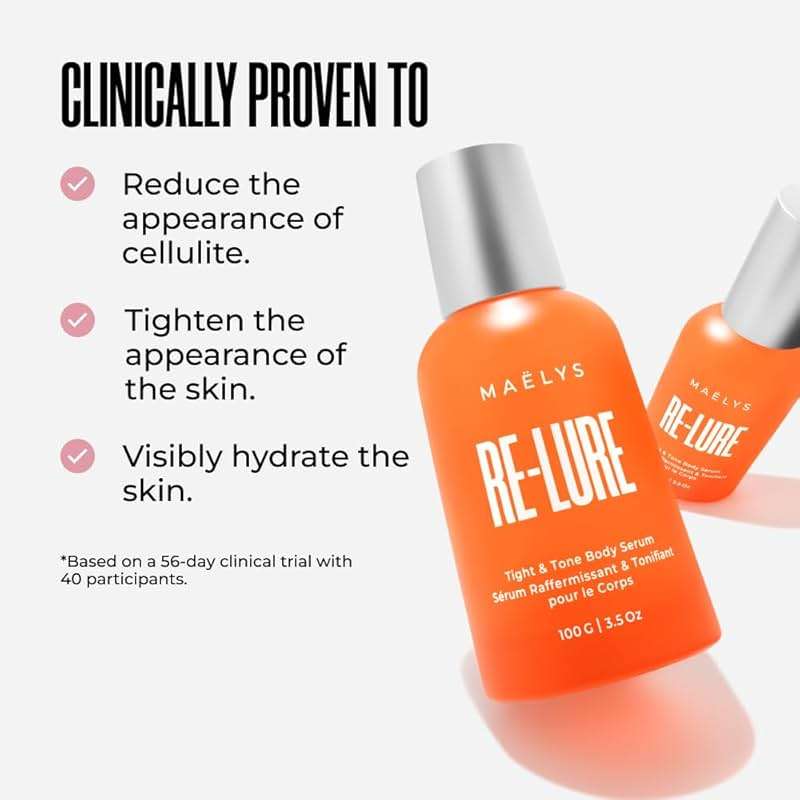 MAËLYS RE-LURE Tight & Tone Body Serum - Helps Reduce the Look of Cellulite - Skin Tightening with Hyaluronic Acid - Firming for Stomach, Thighs & Arms - Lightweight Body Firming Serum (3.5 Fl Oz) - Image 6