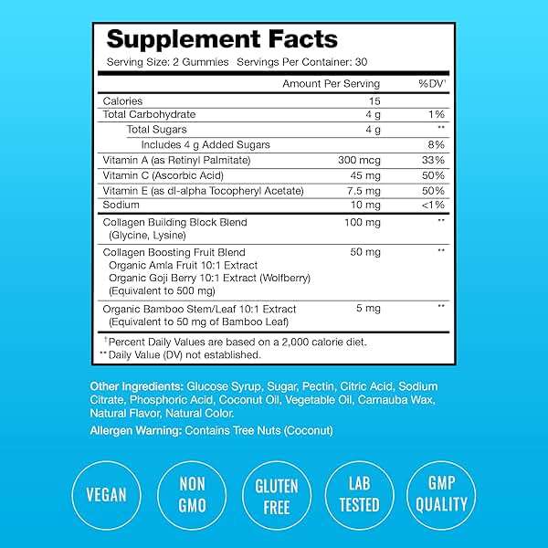 NutraChamps Collagen Boosting Gummies, Collagen Booster Gummy for Natural Collagen Production, Vegan Pectin Supplements Chews for Women & Men, 60 Peach Vitamins Gummies - Image 2