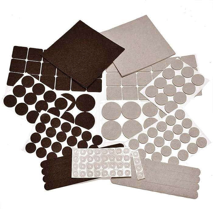 165 Piece Two Colors - Variety Size Furniture Felt Pads. Self Adhesive Pads with Transparent Noise Reduction Bumpers. Floor Protectors for Hardwood & Laminate Flooring-165 Piece - Image 1