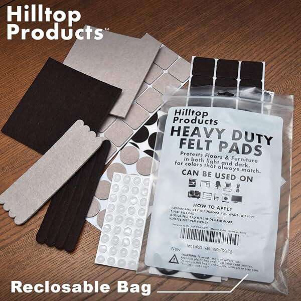 165 Piece Two Colors - Variety Size Furniture Felt Pads. Self Adhesive Pads with Transparent Noise Reduction Bumpers. Floor Protectors for Hardwood & Laminate Flooring-165 Piece - Image 3