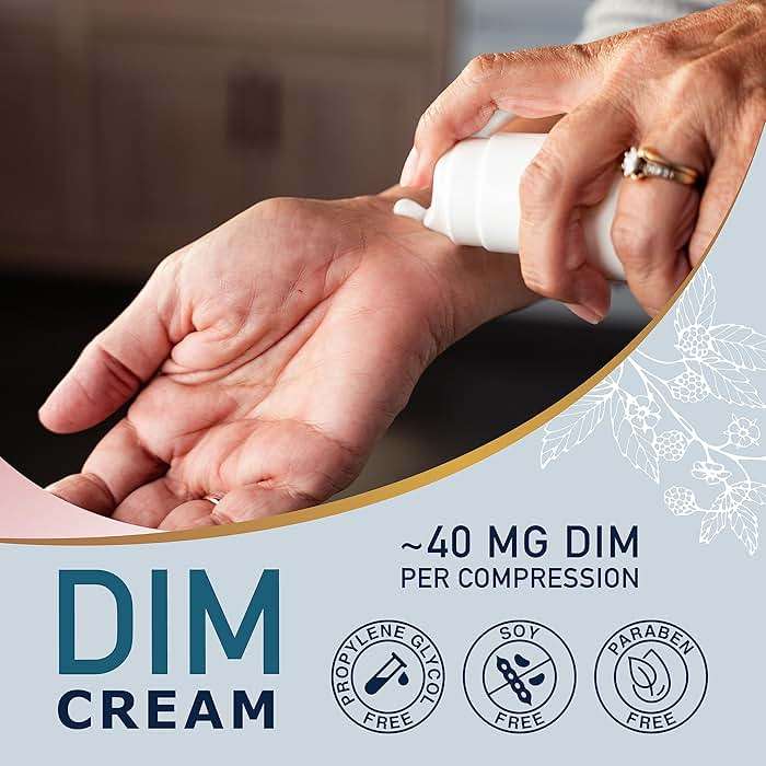 DIM Cream Supplement | Hormone Balancing Cream for Women | Diindolylmethane Supports Estrogen Balance & Relief for Menopause, Perimenopause, Hormonal Acne & Hot Flashes | ~40mg Per Serving | Soy-Free - Image 2