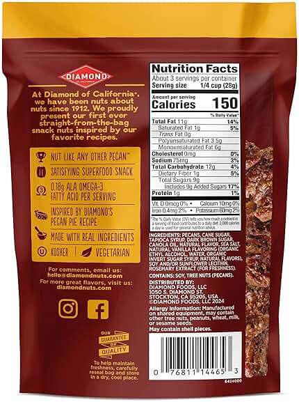 Diamond of California Pecan Pie Pecan Nuts, 3.25 oz. - Image 2