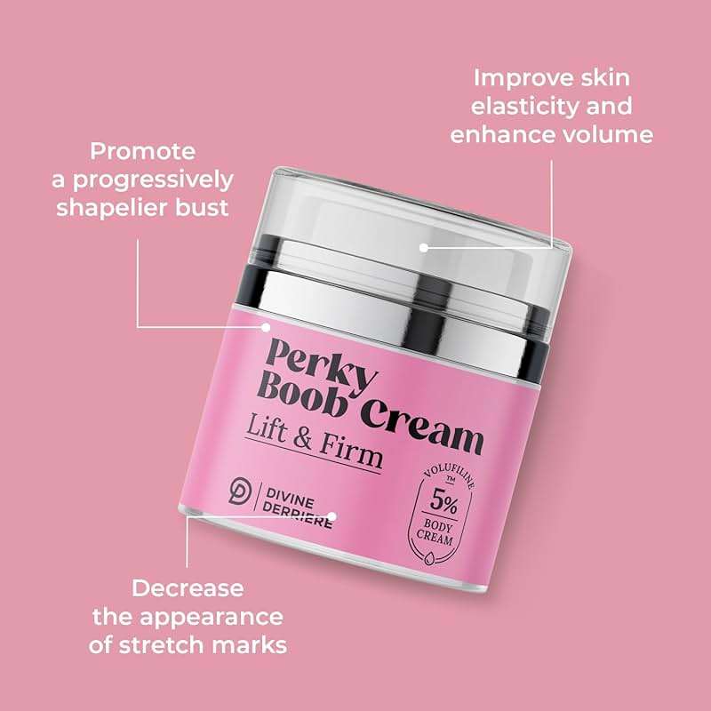Divine Derriere Perky Body Cream - Lift & Firm Skin Tightening Cream for Body - Moisturizing Chest Firming Cream with Volufiline Helps Tighten Saggy Crepey Skin for a Perkier Look & Toned Décolleté - Image 3