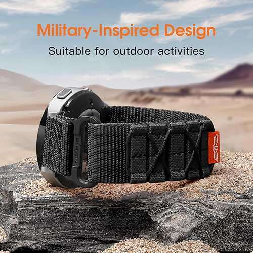 Bandletic 20mm Band Compatible with Samsung Galaxy Watch 7/6/5/4 44mm 40mm/FE 40mm/6 Classic 47mm 43mm/5 Pro/4 Classic/3 41mm, Military Rugged Nylon Sport Strap - Image 7