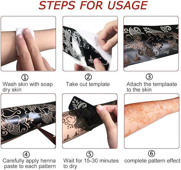 Henna Tattoo Stencil Kit,12 Sheets Stickers for Henna Tattoo Hand Forearm Glitter Airbrush DIY Tattooing Template, Large Indian Temporary Tattoo Stickers - Image 6