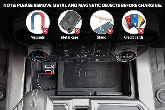 POKIAUTO Wireless Chargering Pad for Ford F150 18-23, Center Console Wireless Charger Mount Smartphones Charging Panel for Ford F-150 2018-2023 Accessories - Image 5