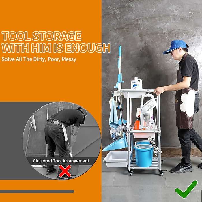 A Nice Little Cleaning Cart - Rolling Cleaning Cart for Efficient Organization of Cleaning Supplies - Image 3