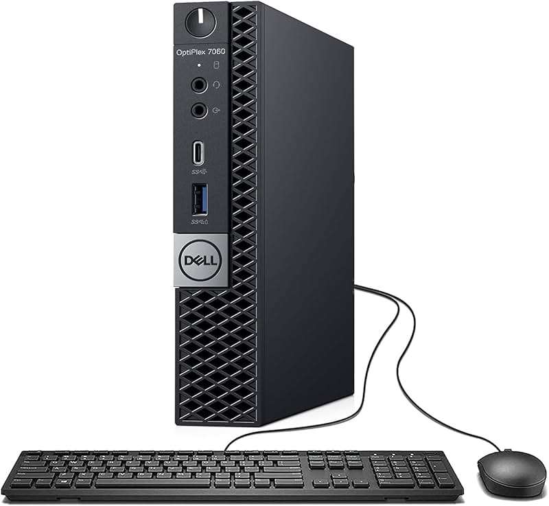 Dell OptiPlex 7060 Micro Desktop Business PC, Intel Core i5-8500T 2.1GHz, 16GB, 512GB SSD, USB Type-C, Windows 11 (Renewed), Black - Image 1