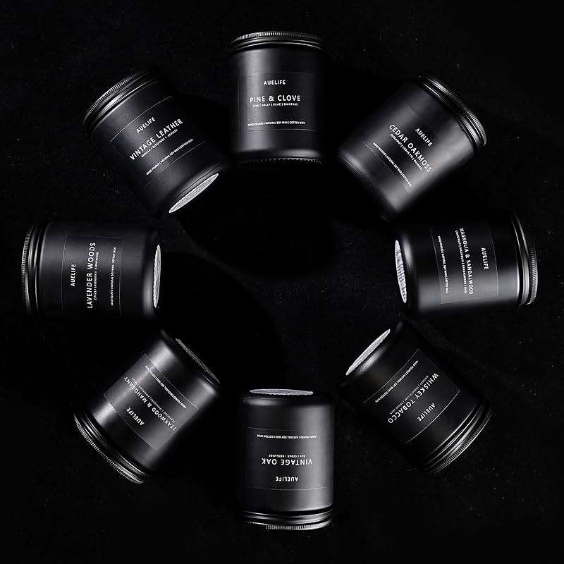 Scented Candles Set | Men Candle Set, Scented Candles for Home, Gifts for Men Aromatherapy Gift Set - 4 Pack Manly Gifts for Dad Fathers Day, Soy Candle of Leather/Smoke & Vanilla/Oak/Lavender - Image 11