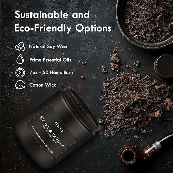 Scented Candles Set | Men Candle Set, Scented Candles for Home, Gifts for Men Aromatherapy Gift Set - 4 Pack Manly Gifts for Dad Fathers Day, Soy Candle of Leather/Smoke & Vanilla/Oak/Lavender - Image 5
