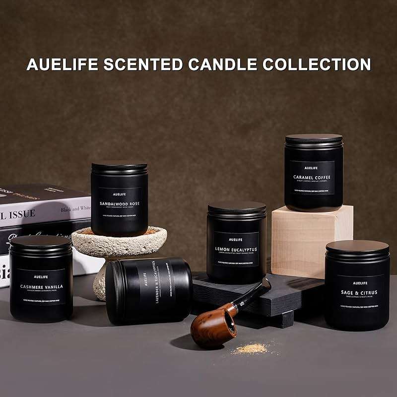 Scented Candles Set | Men Candle Set, Scented Candles for Home, Gifts for Men Aromatherapy Gift Set - 4 Pack Manly Gifts for Dad Fathers Day, Soy Candle of Leather/Smoke & Vanilla/Oak/Lavender - Image 7