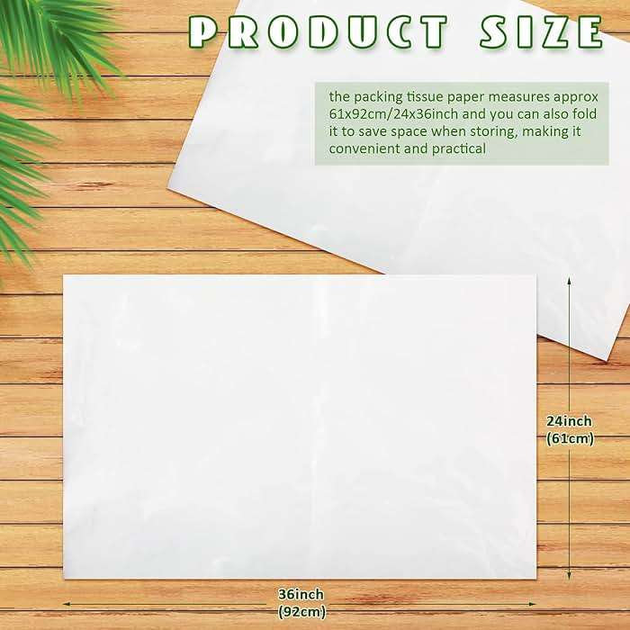 RYKOMO 100 Sheets 24 x 36 Inch Acid Free Archival Tissue Paper Unbuffered No Acid Paper White Packing Tissue Papers for Preserving Clothing Storage Festival Mother's Day Arts Craft Decoration - Image 2
