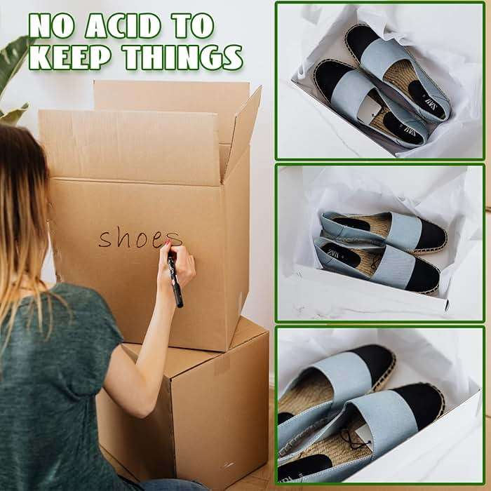 RYKOMO 100 Sheets 24 x 36 Inch Acid Free Archival Tissue Paper Unbuffered No Acid Paper White Packing Tissue Papers for Preserving Clothing Storage Festival Mother's Day Arts Craft Decoration - Image 7