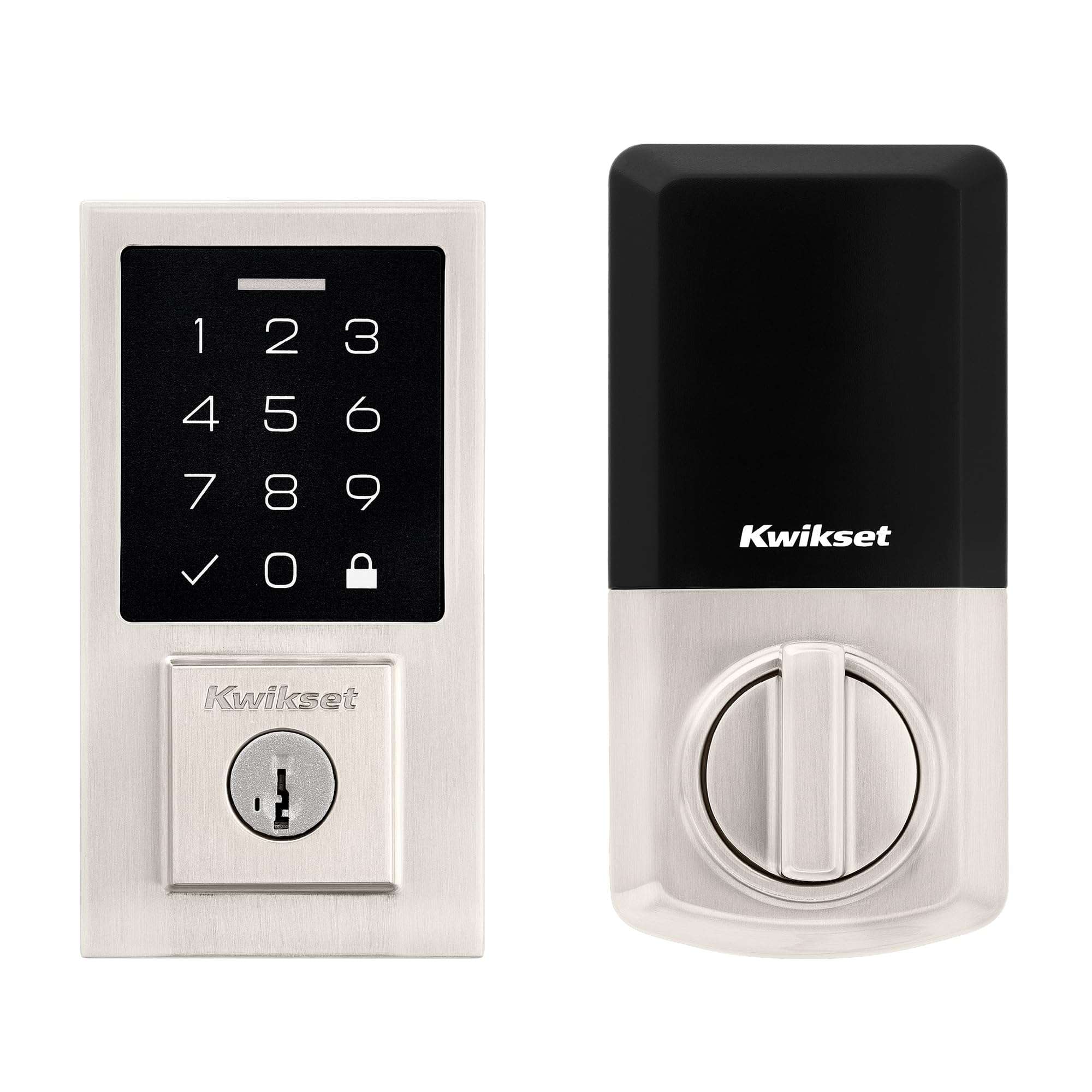 Kwikset SmartCode 270 Keyless Entry Electronic Touchpad Deadbolt Door Lock with Auto-Lock, Custom User Codes, Advanced Security in Satin Nickel Contemporary - Image 1