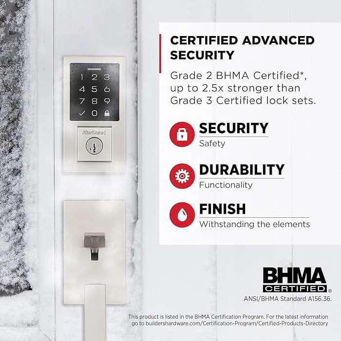 Kwikset SmartCode 270 Keyless Entry Electronic Touchpad Deadbolt Door Lock with Auto-Lock, Custom User Codes, Advanced Security in Satin Nickel Contemporary - Image 5