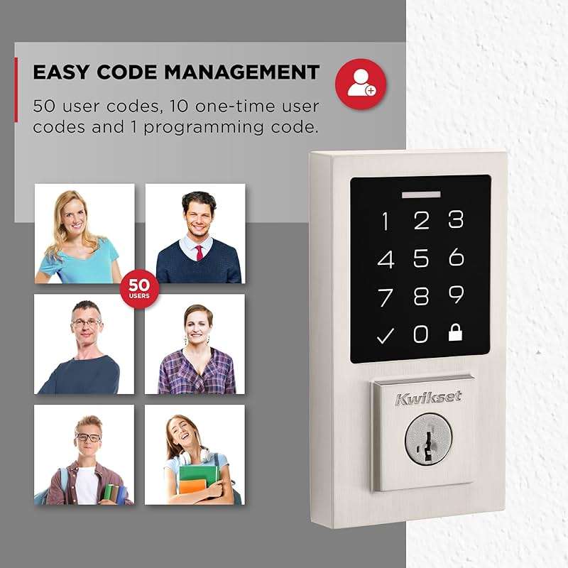 Kwikset SmartCode 270 Keyless Entry Electronic Touchpad Deadbolt Door Lock with Auto-Lock, Custom User Codes, Advanced Security in Satin Nickel Contemporary - Image 8