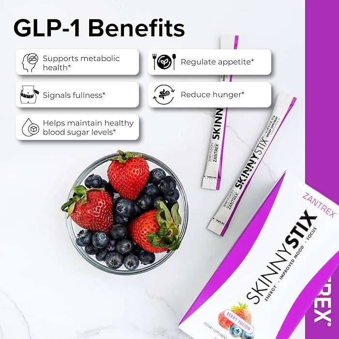 Zantrex SkinnyStix Berry Fusion GLP-1 Support Drink Mix, Energy & Metabolic Support Powder, Appetite Control, 15 Single-Serving Packets - Image 4