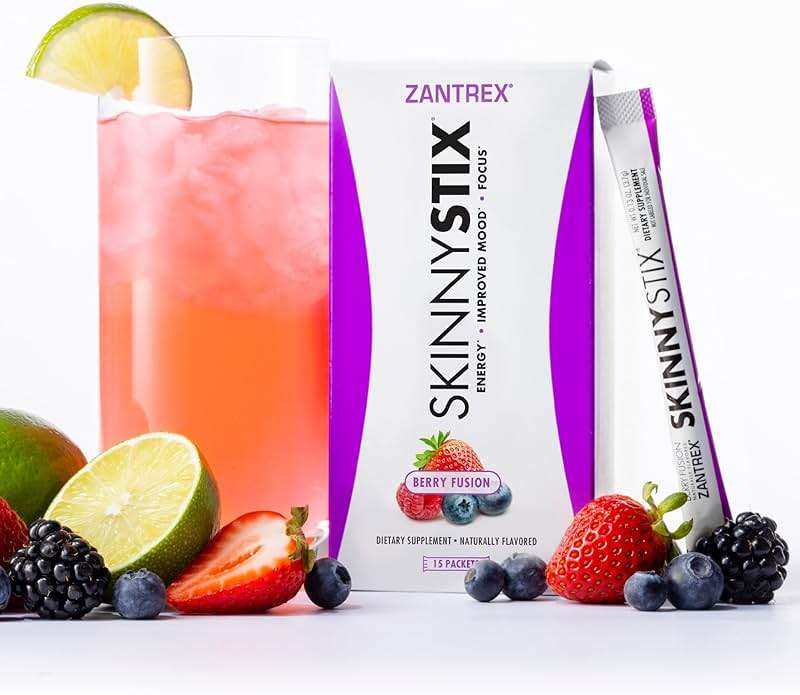 Zantrex SkinnyStix Berry Fusion GLP-1 Support Drink Mix, Energy & Metabolic Support Powder, Appetite Control, 15 Single-Serving Packets - Image 9