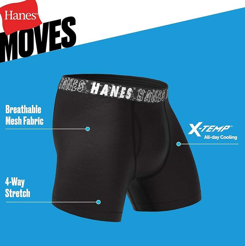 Hanes boys Performance Tween Boxer Briefs Underwear, Assorted Prints & Solids, 6-pack - Image 3