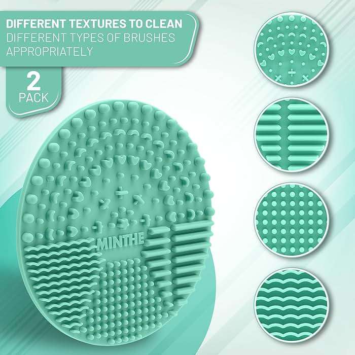 MINTHE™ Makeup Brush Cleaner Mat | 2 Pack | Silicone Make up Cleaning Pad - Image 3