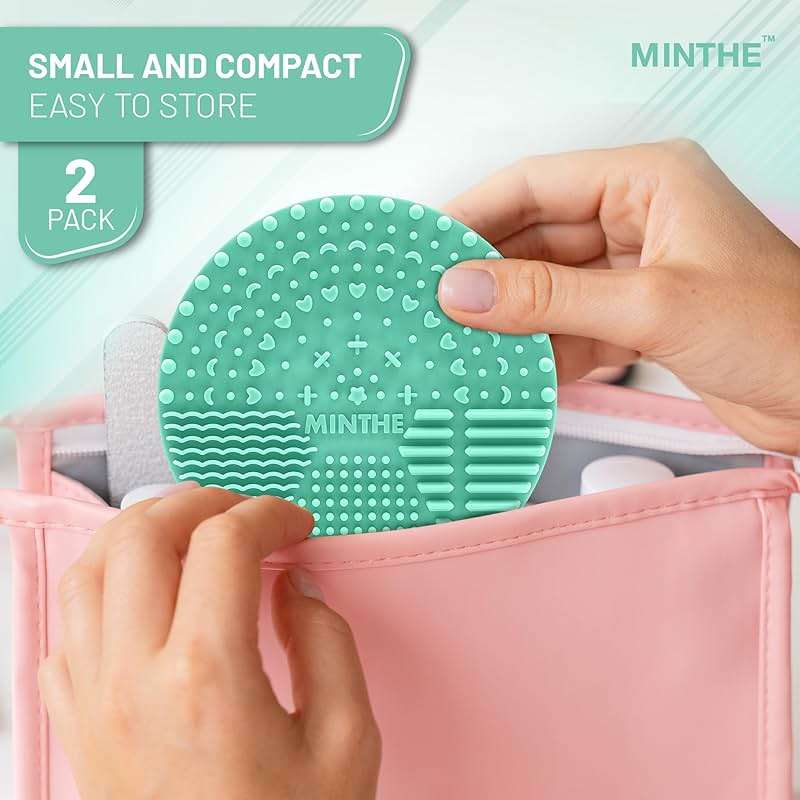 MINTHE™ Makeup Brush Cleaner Mat | 2 Pack | Silicone Make up Cleaning Pad - Image 7