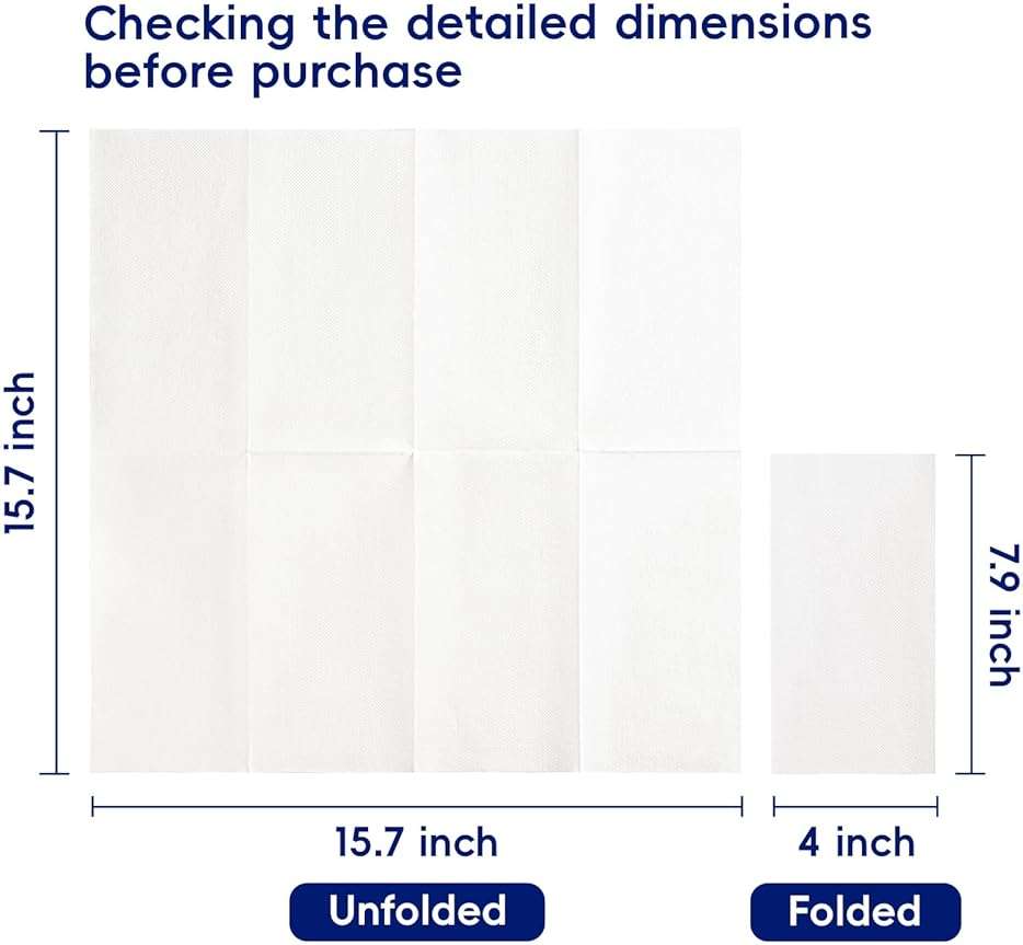 JOLLY CHEF 200 Pack Disposable Paper Napkins, Soft Bathroom Napkins for Guests, 2-Ply White Paper Hand Towels for Halloween, Wedding, Thanksgiving - Image 3