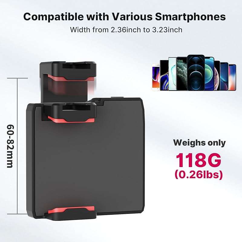 CG-02 Grip Holder for Smartphone Upgraded Phone Camera Grip w Remote Shutter Handheld Tripod Mount Fill Light Handheld Photography Accessories Compatible with iPhone 17 16 15 14 Pro Max etc - Image 3