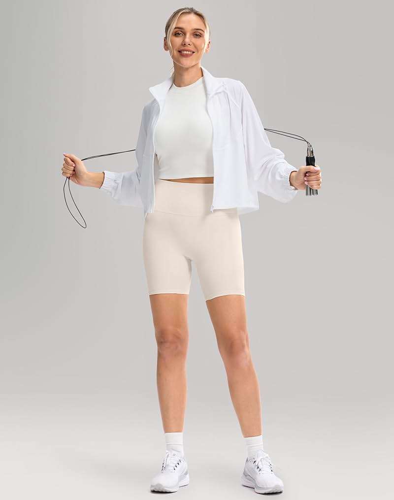 Soothfeel Women's Athletic workout Jacket Lightweight UPF 50+ Long Sleeve Sun Protection Shirts Zip Up Cropped Hiking Tops - Image 7