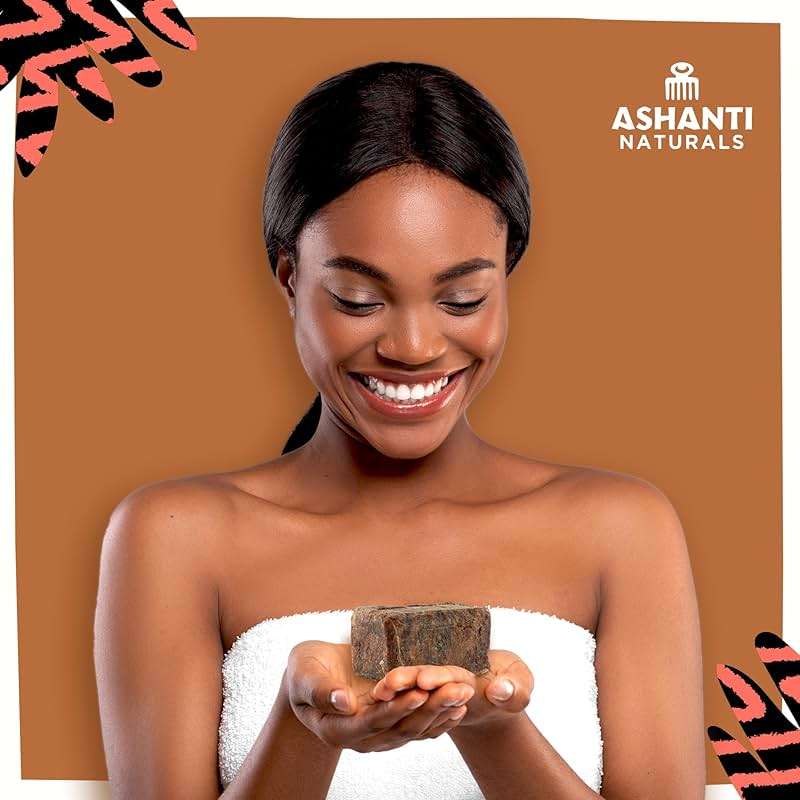 Ashanti Naturals Authentic African Black Soap Bar | Cleansing and Nourishing Black African Soap Bar| Acne Bar Soap with Shea Butter and Coconut Oil (8oz) - Image 4