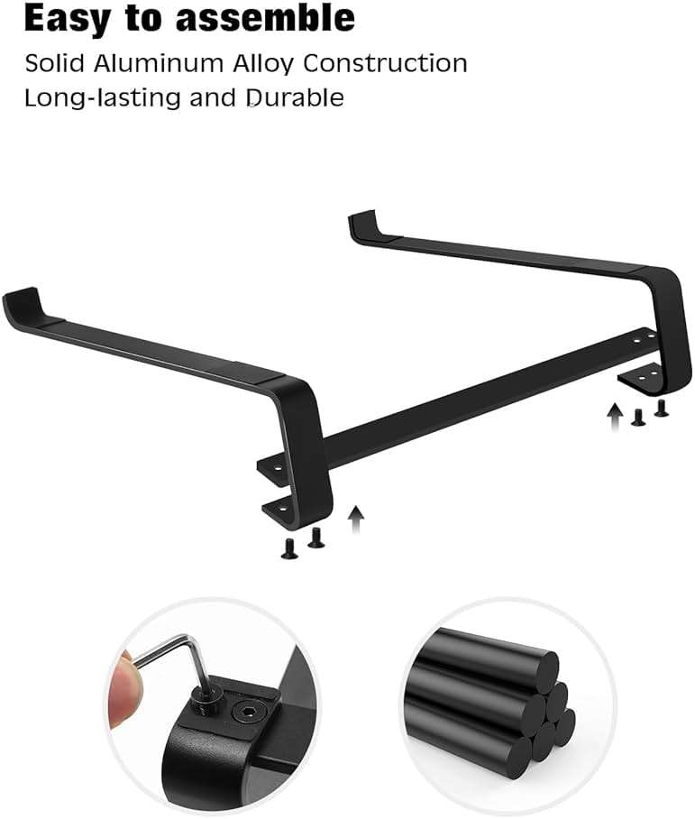 Thibault Aluminum Laptop Stand for Desk - Cooling Ergonomic Design - Fits MacBook Air Pro/DELL/HP/Lenovo/ThinkPad/Alienware - 13/14/15.6/16 -Easy Assembly- Ventilated Laptop Stand for Optimal Airflow - Image 2
