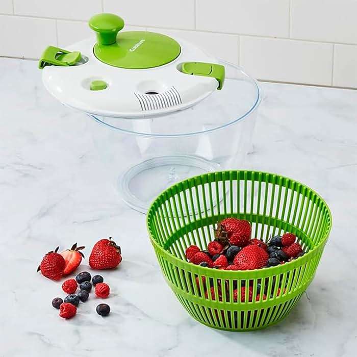 Cuisinart Large Spin Stop, 5qt, CTG-00-SAS1 Salad Spinner, 5 Quart, Green & White - Image 2