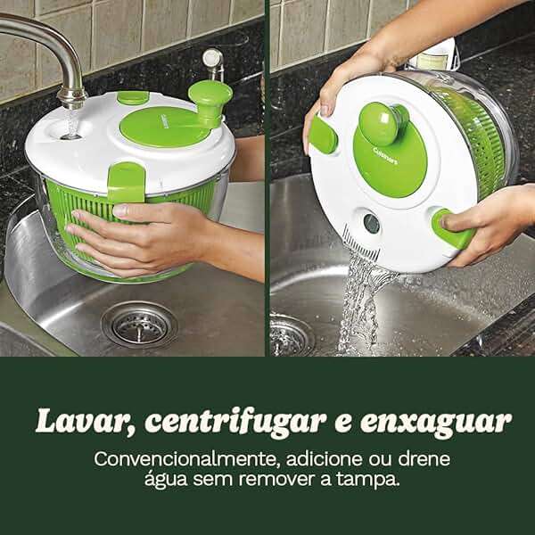 Cuisinart Large Spin Stop, 5qt, CTG-00-SAS1 Salad Spinner, 5 Quart, Green & White - Image 6