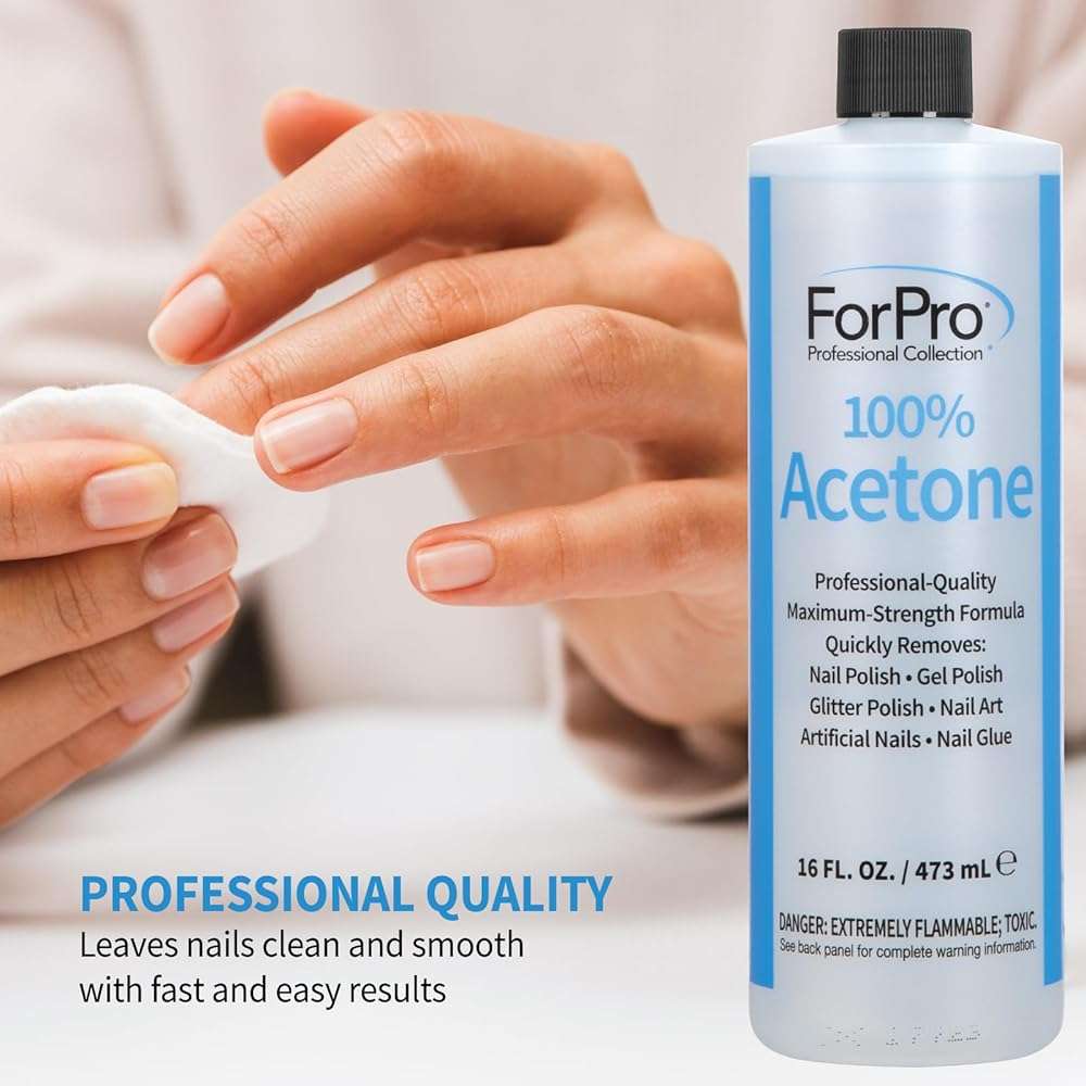 ForPro Professional Collection 100% Pure Acetone, 16 fl. oz. Professional Nail Polish Remover for Natural, Artificial, Acrylic, and Sculptured Nails, Removes Gel Polish, Glue, and Glitter - Image 5