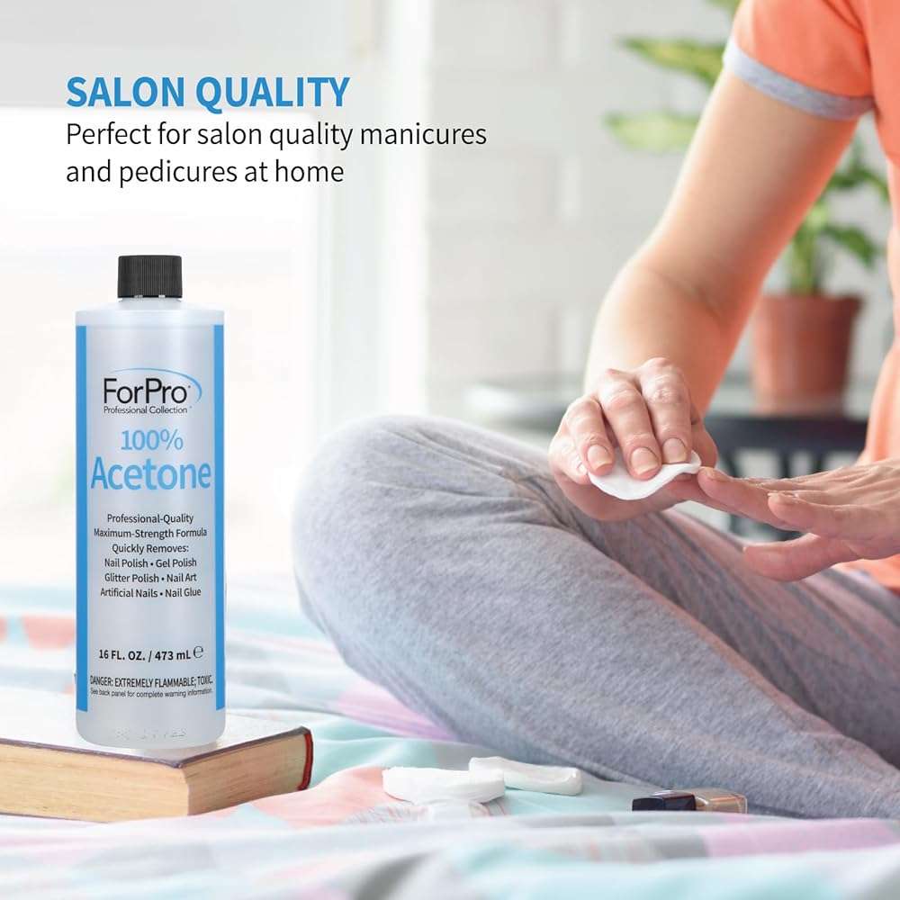 ForPro Professional Collection 100% Pure Acetone, 16 fl. oz. Professional Nail Polish Remover for Natural, Artificial, Acrylic, and Sculptured Nails, Removes Gel Polish, Glue, and Glitter - Image 6