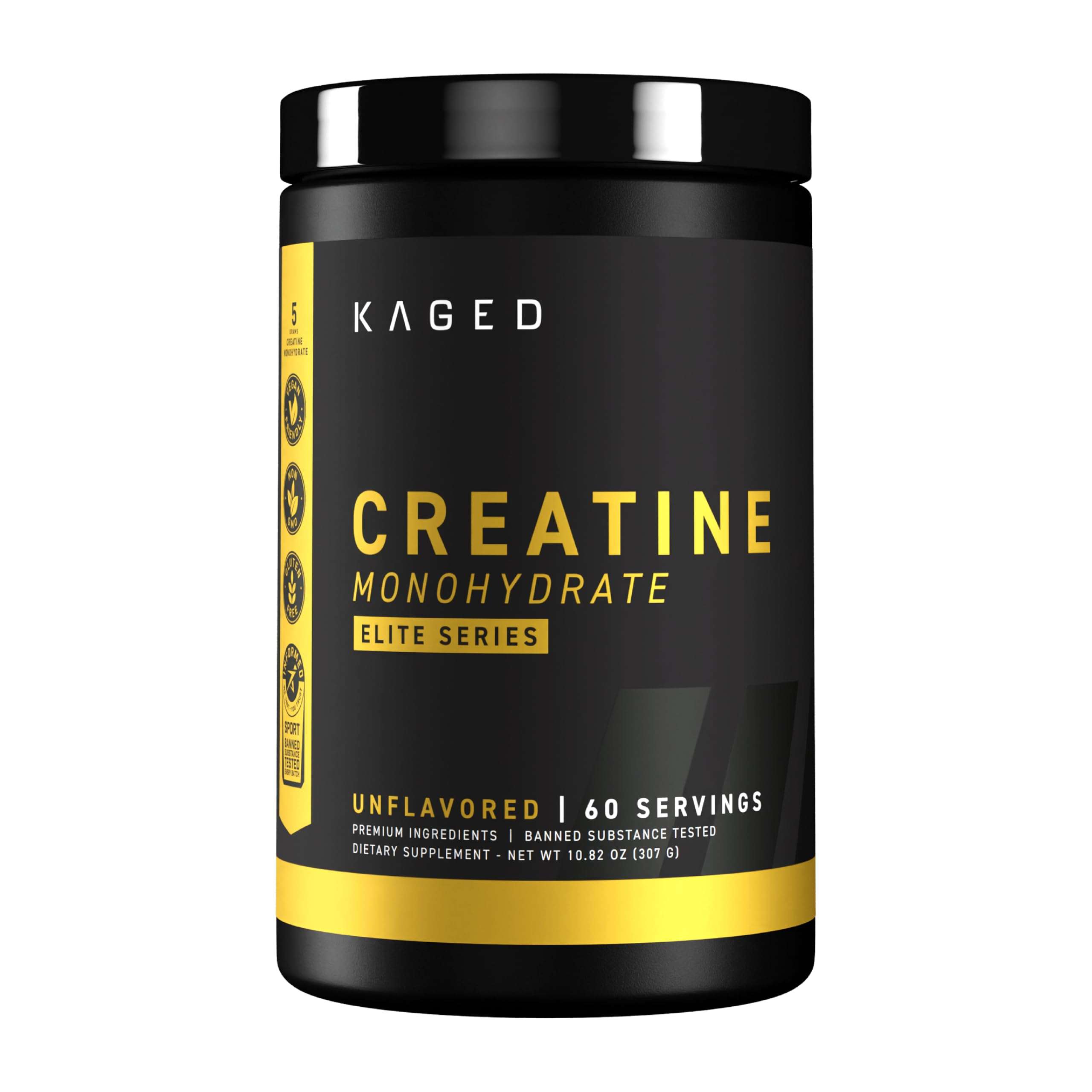 Kaged Creatine Monohydrate Elite Powder | Unflavored | Muscle Building & Recovery | MAXCatalyst for High Absorption | Vegan, Gluten Free, Easily Digestible | Supplements for Men & Women | 60 Servings - Image 1