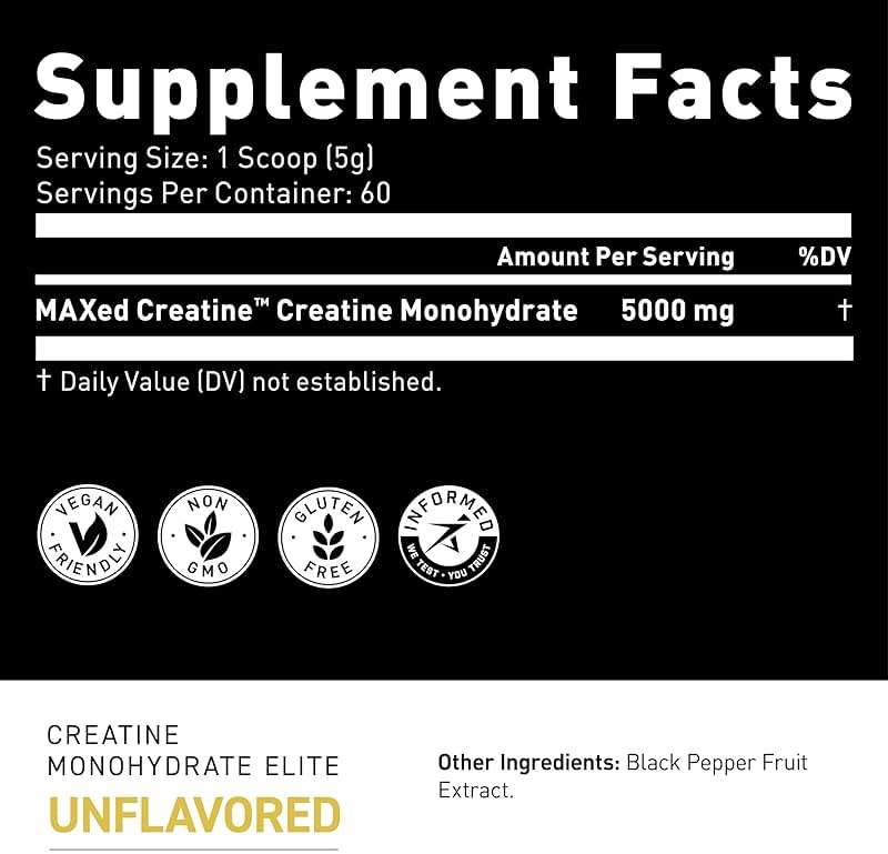 Kaged Creatine Monohydrate Elite Powder | Unflavored | Muscle Building & Recovery | MAXCatalyst for High Absorption | Vegan, Gluten Free, Easily Digestible | Supplements for Men & Women | 60 Servings - Image 3