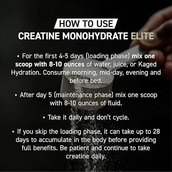 Kaged Creatine Monohydrate Elite Powder | Unflavored | Muscle Building & Recovery | MAXCatalyst for High Absorption | Vegan, Gluten Free, Easily Digestible | Supplements for Men & Women | 60 Servings - Image 7