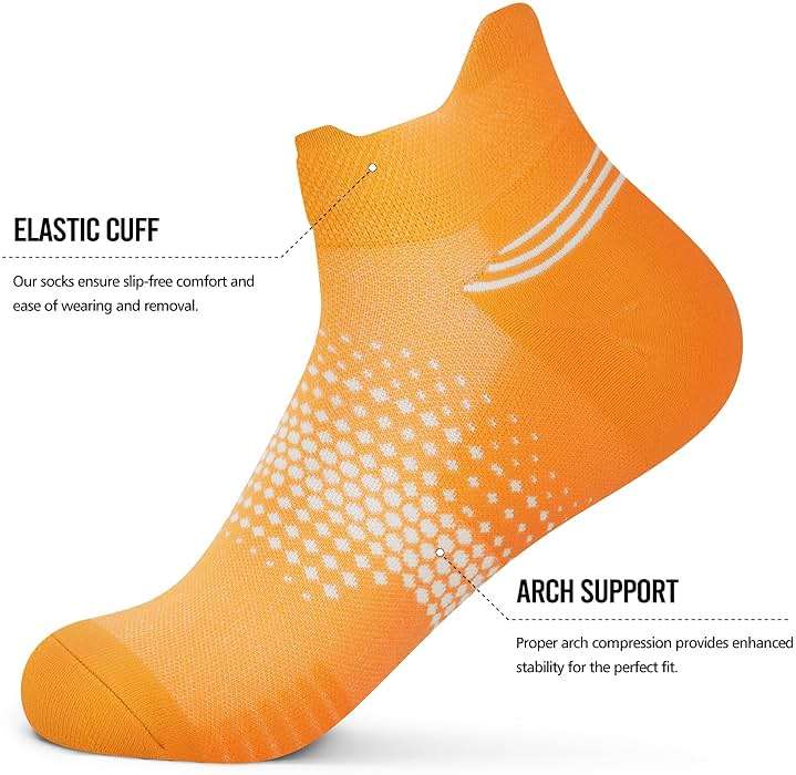 PAPLUS Ankle Compression Socks for Women 6 Pairs, Running Socks with Heel Tab, Cushioned Low Cut Athletic Socks - Image 4