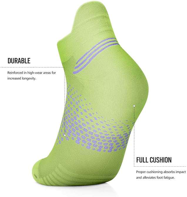 PAPLUS Ankle Compression Socks for Women 6 Pairs, Running Socks with Heel Tab, Cushioned Low Cut Athletic Socks - Image 6