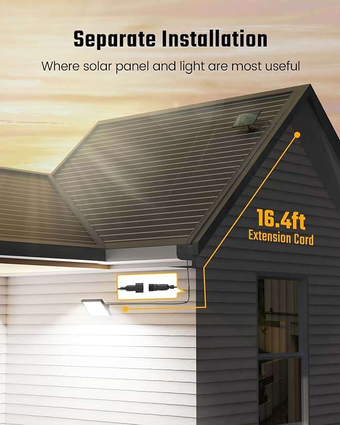 SUPERDANNY Solar Outside Lights with 113 Bright LEDs 7000K, Motion Sensor Outdoor Flood Lights Dusk to Dawn with 16ft Cable IP65 Waterproof, Security Light for Garden Barn Porch 2 Pack - Image 8