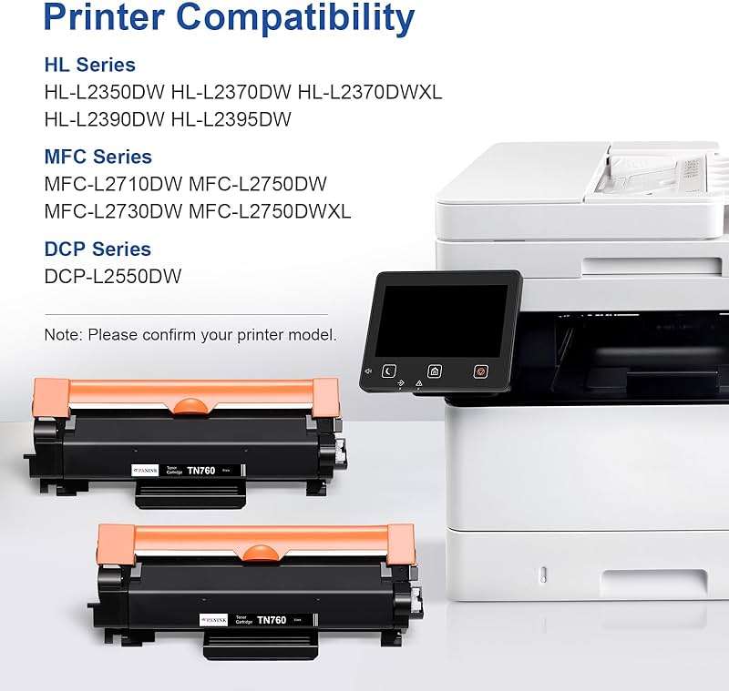 PANINK TN760 Toner Cartridge Black High Yield Replacement for Brother TN760 TN 730 TN-730/TN-760 Compatible for MFC-L2710DW DCP-L2550DW MFC-L2750DW HL-L2350DW HL-L2395DW HL-L2370DW Printer - 2 Pack - Image 2