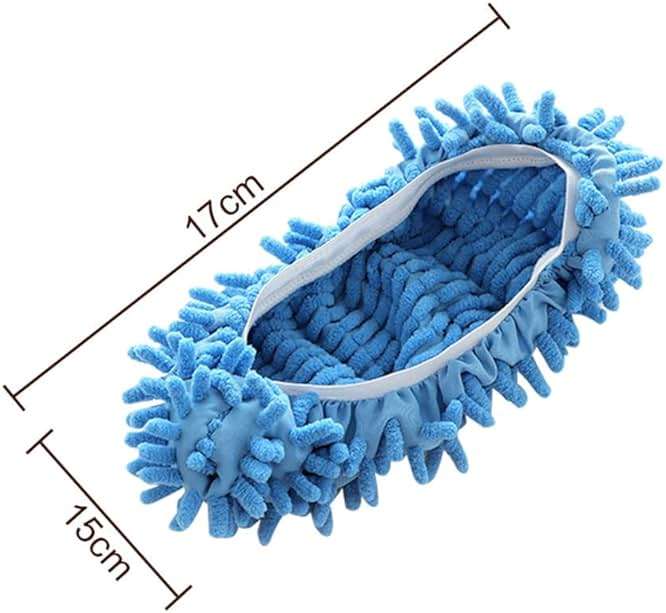 Mop Socks, 2Pairs Microfiber Cleaning House Mop Slipper Covers Soft Washable Reusable Microfiber Foot Socks for Floor Cleaning (Blue) - Image 2