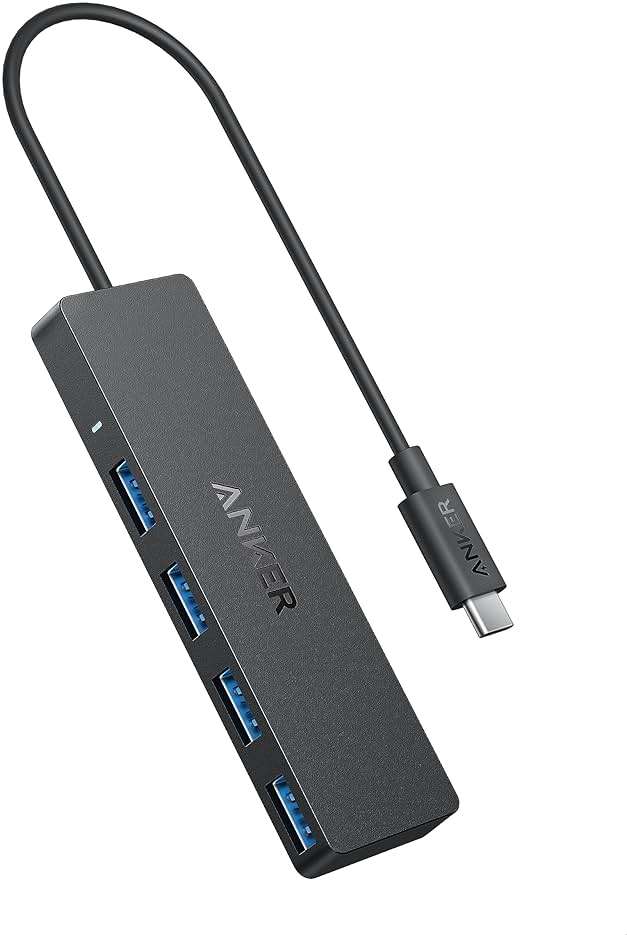 Anker USB C Hub 4 Ports, Multiple USB 3.0 Hub with 5Gbps Data Transfer, Extender for Type C Port Laptop, PC, Desktop and More (0.7 ft USB-C Connector, Charging Not Supported) - Image 1